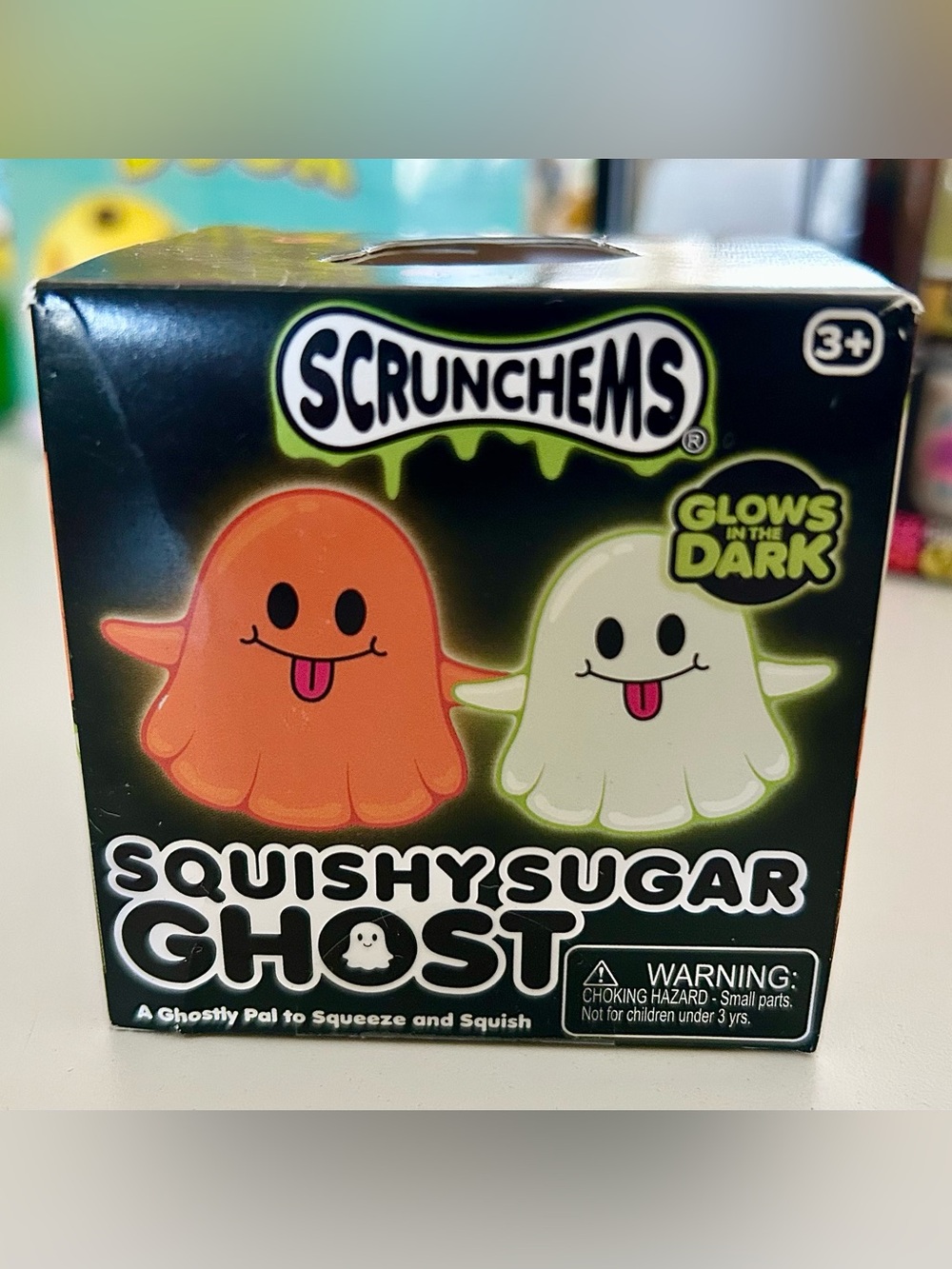 Scrunchems Squishy Sugar Ghost Glow-in-the-Dark RARE German ghost squishy NEW!!